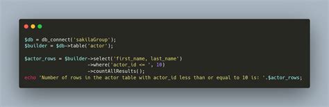 codeigniter count rows|Counting with countAll() and countAllResults() in CodeIgniter 4.